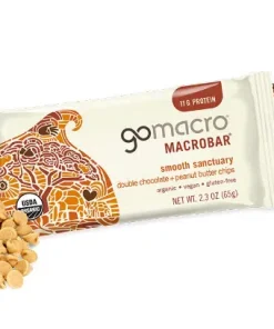 GoMacro MacroBar – Double Chocolate + Peanut Butter Chip Bar, 65g