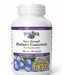 Natural Factors – BlueRich Super Strength Blueberry Concentrate 500mg, 90 Softgels