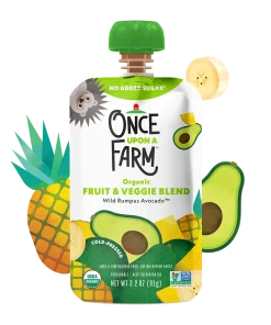 Once Upon A Farm – Organic Fruit & Veggie Blend: Wild Rumpus Avocado, 91g